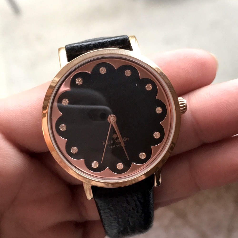 Black and gold scalloped Kate Spade watch